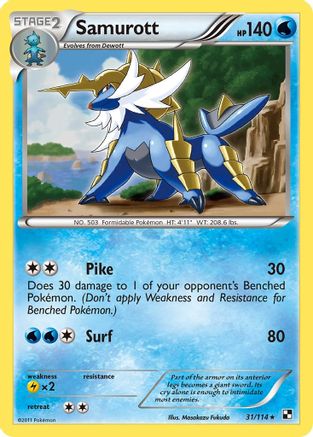 Samurott 31/114 - Black & White Reverse Holofoil