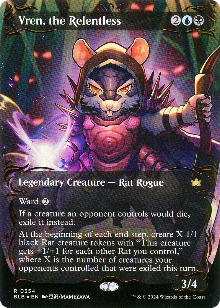 Vren, the Relentless (BLB-354) - Bloomburrow: (Showcase) (Borderless) Foil - Premium MTG Single from Wizards of the Coast - Just $117.97! Shop now at Game Crave Tournament Store