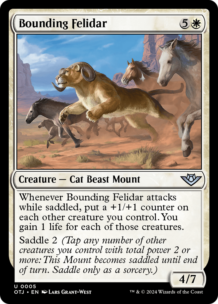 Bounding Felidar (OTJ-005) - Outlaws of Thunder Junction Foil - Premium MTG Single from Wizards of the Coast - Just $0.25! Shop now at Game Crave Tournament Store