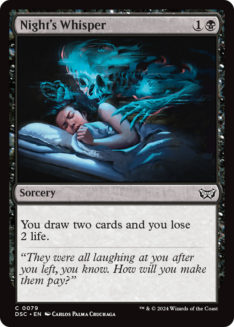 Night's Whisper (DSC-079) - Duskmourn: House of Horror Commander - Premium MTG Single from Wizards of the Coast - Just $0.84! Shop now at Game Crave Tournament Store