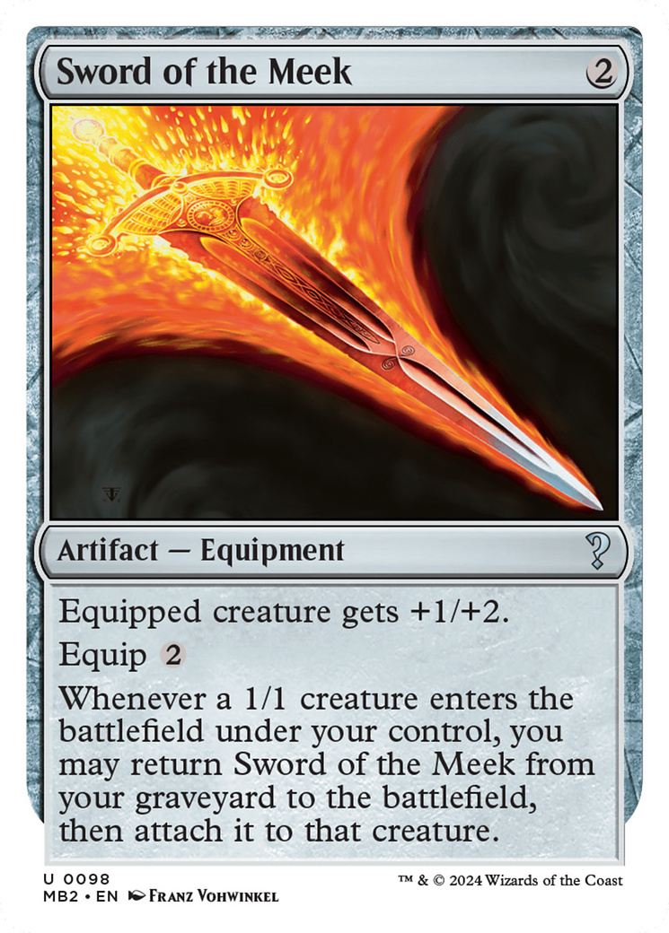 Sword of the Meek (MB2-098) - Mystery Booster 2 - Premium MTG Single from Wizards of the Coast - Just $0.28! Shop now at Game Crave Tournament Store