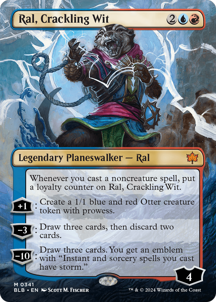 Ral, Crackling Wit (BLB-341) - Bloomburrow (Borderless) Foil - Premium MTG Single from Wizards of the Coast - Just $11.10! Shop now at Game Crave Tournament Store