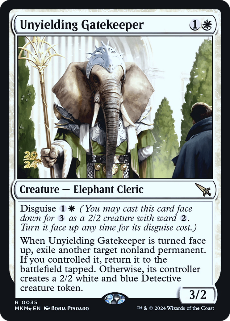 Unyielding Gatekeeper (PMKM-35S) - Murders at Karlov Manor Promos Foil - Premium MTG Single from Wizards of the Coast - Just $0.60! Shop now at Game Crave Tournament Store