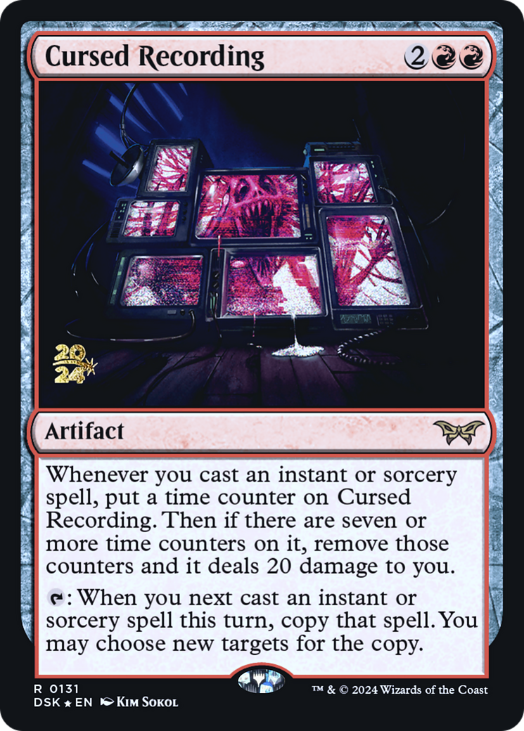 Cursed Recording (PDSK-131S) - Duskmourn: House of Horror Promos Foil - Premium MTG Single from Wizards of the Coast - Just $0.54! Shop now at Game Crave Tournament Store
