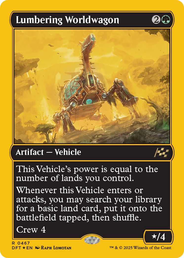 Lumbering Worldwagon (First-Place Foil) (DFT-467) - Aetherdrift Foil - Premium MTG Single from Wizards of the Coast - Just $0.35! Shop now at Game Crave Tournament Store