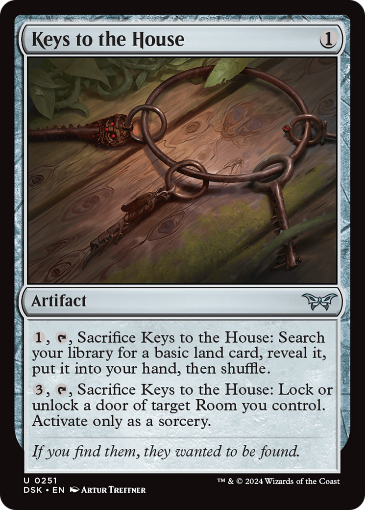 Keys to the House (DSK-251) - Duskmourn: House of Horror - Premium MTG Single from Wizards of the Coast - Just $0.25! Shop now at Game Crave Tournament Store