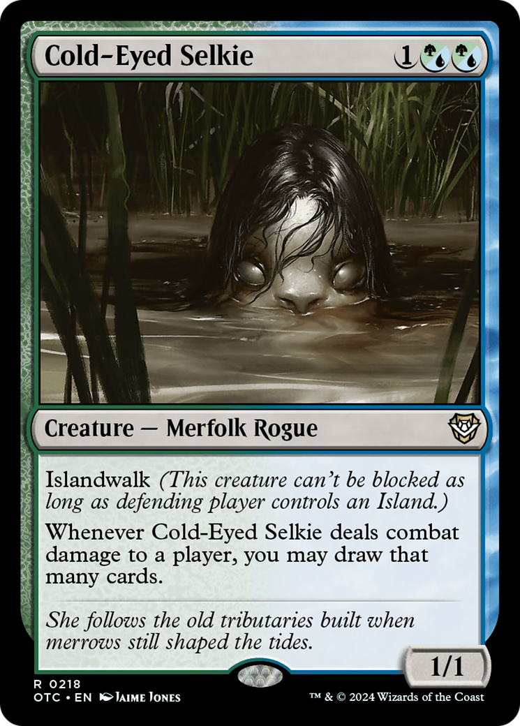 Cold-Eyed Selkie (OTC-218) - Outlaws of Thunder Junction Commander - Premium MTG Single from Wizards of the Coast - Just $0.25! Shop now at Game Crave Tournament Store