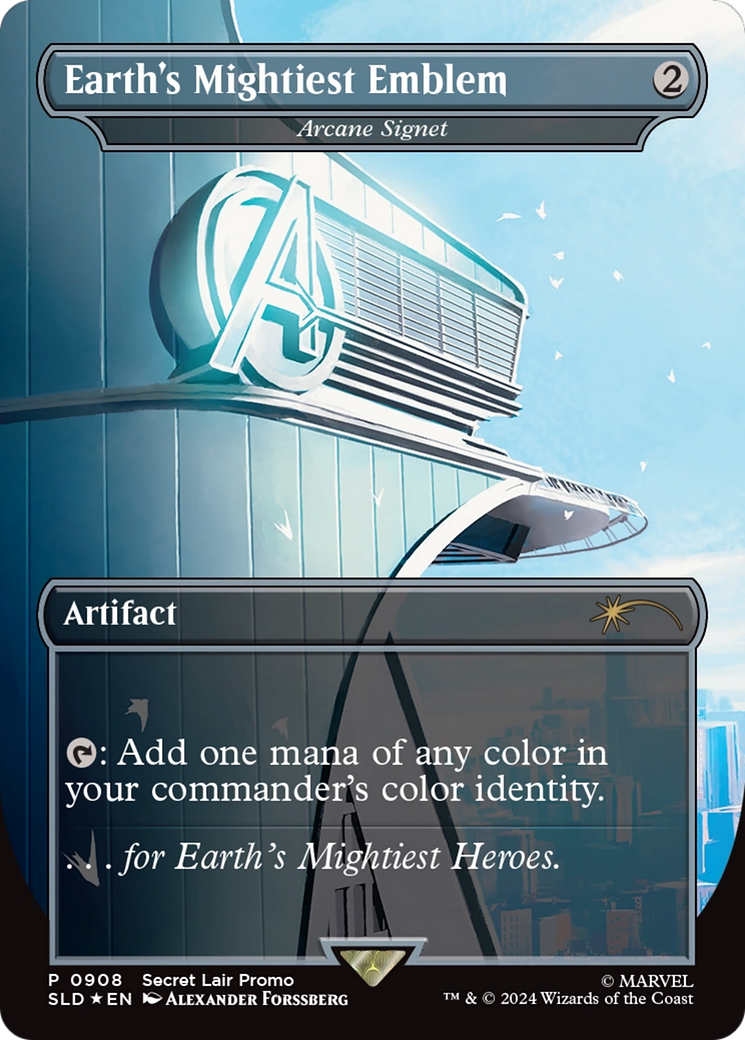 Arcane Signet (SLD-908) - Secret Lair Drop / Earth's Mightiest Emblem (Borderless) Foil - Premium MTG Single from Wizards of the Coast - Just $16.30! Shop now at Game Crave Tournament Store