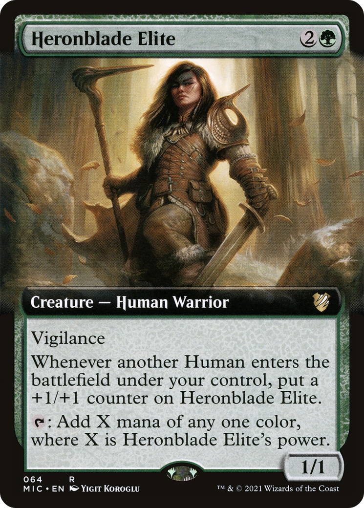 Heronblade Elite (MIC-064) - Midnight Hunt Commander: (Extended Art) - Premium MTG Single from Wizards of the Coast - Just $1.94! Shop now at Game Crave Tournament Store