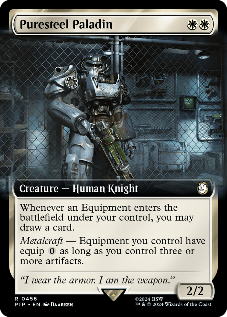 Puresteel Paladin (PIP-456) - Fallout: (Extended Art) Foil - Premium MTG Single from Wizards of the Coast - Just $2.55! Shop now at Game Crave Tournament Store