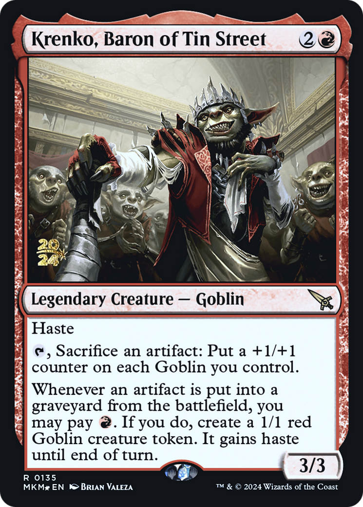 Krenko, Baron of Tin Street (PMKM-135S) - Murders at Karlov Manor Promos Foil - Premium MTG Single from Wizards of the Coast - Just $0.83! Shop now at Game Crave Tournament Store
