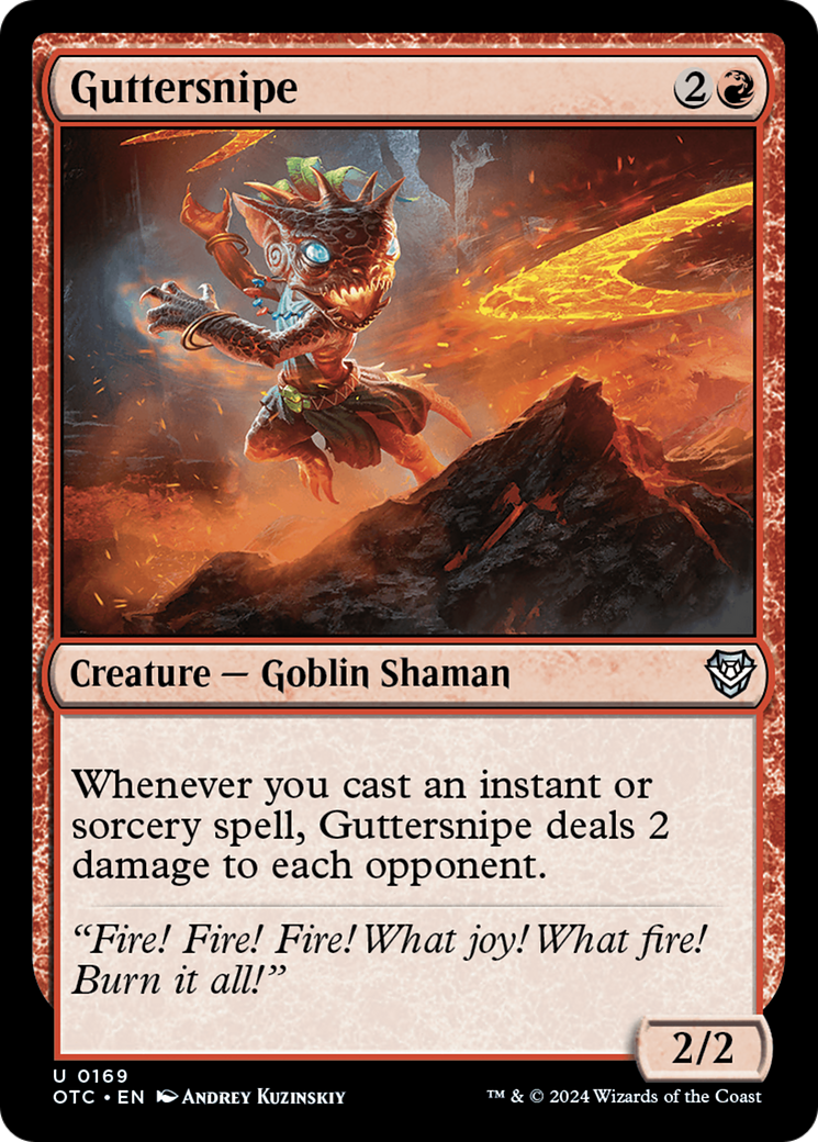 Guttersnipe (OTC-169) - Outlaws of Thunder Junction Commander - Premium MTG Single from Wizards of the Coast - Just $0.25! Shop now at Game Crave Tournament Store
