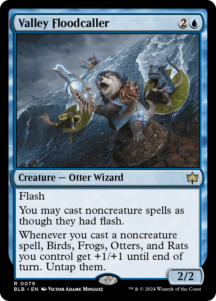 Valley Floodcaller (BLB-079) - Bloomburrow Foil - Premium MTG Single from Wizards of the Coast - Just $2.64! Shop now at Game Crave Tournament Store