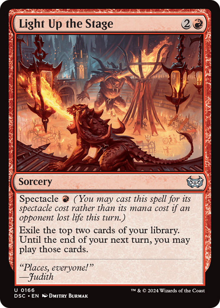 Light Up the Stage (DSC-166) - Duskmourn: House of Horror Commander - Premium MTG Single from Wizards of the Coast - Just $0.25! Shop now at Game Crave Tournament Store