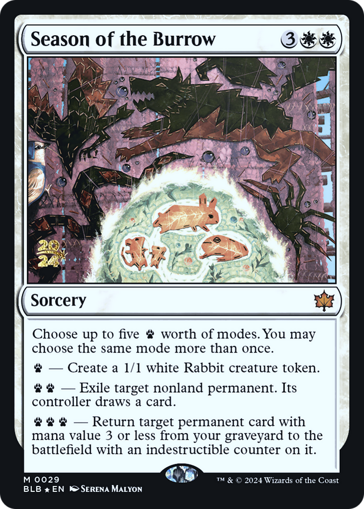 Season of the Burrow (PBLB-29S) - Bloomburrow Promos Foil - Premium MTG Single from Wizards of the Coast - Just $4.85! Shop now at Game Crave Tournament Store
