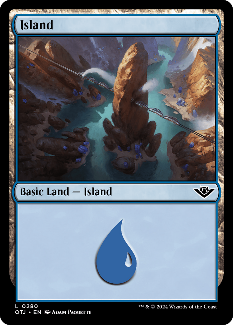 Island (OTJ-280) - Outlaws of Thunder Junction Foil - Premium MTG Single from Wizards of the Coast - Just $0.25! Shop now at Game Crave Tournament Store
