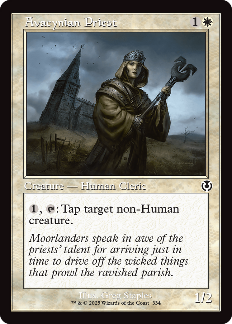 Avacynian Priest (Retro Frame) (-334) - Innistrad Remastered Foil - Premium MTG Single from Wizards of the Coast - Just $0.25! Shop now at Game Crave Tournament Store