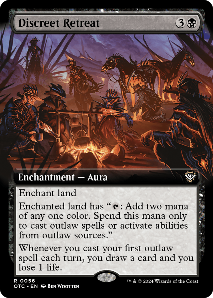 Discreet Retreat (OTC-056) - Outlaws of Thunder Junction Commander: (Extended Art) - Premium MTG Single from Wizards of the Coast - Just $0.25! Shop now at Game Crave Tournament Store