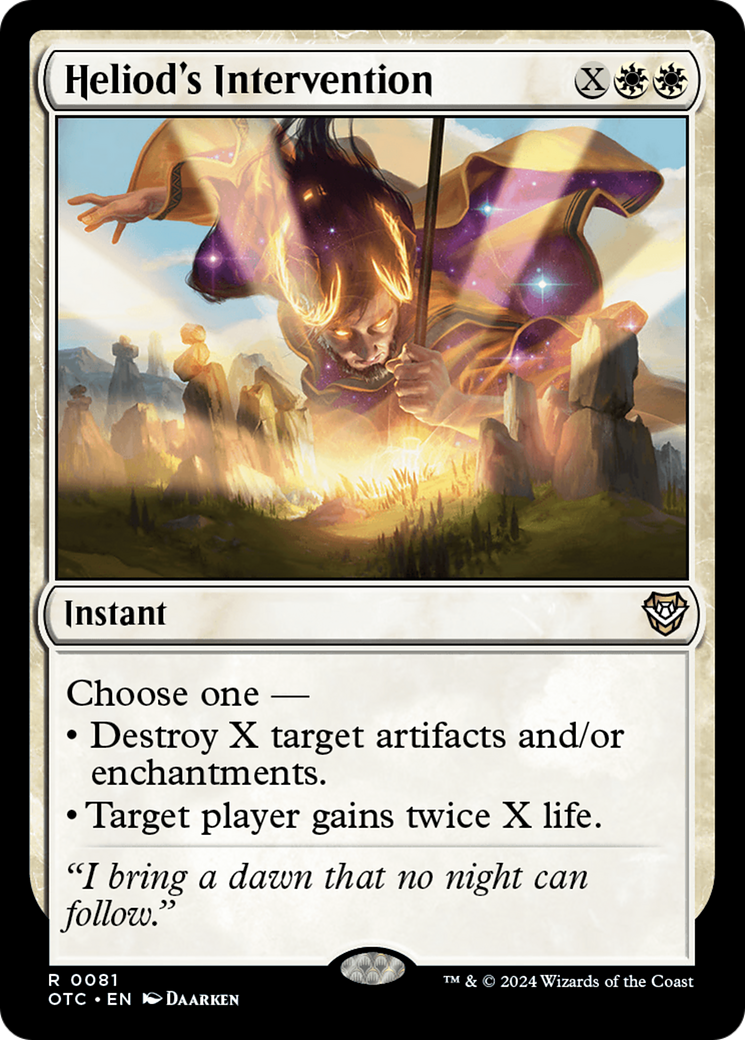 Heliod's Intervention (OTC-081) - Outlaws of Thunder Junction Commander - Premium MTG Single from Wizards of the Coast - Just $1.34! Shop now at Game Crave Tournament Store