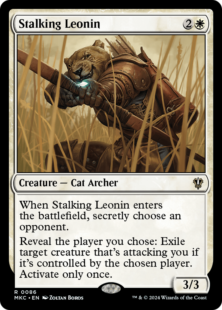 Stalking Leonin (MKC-086) - Murders at Karlov Manor Commander - Premium MTG Single from Wizards of the Coast - Just $0.25! Shop now at Game Crave Tournament Store