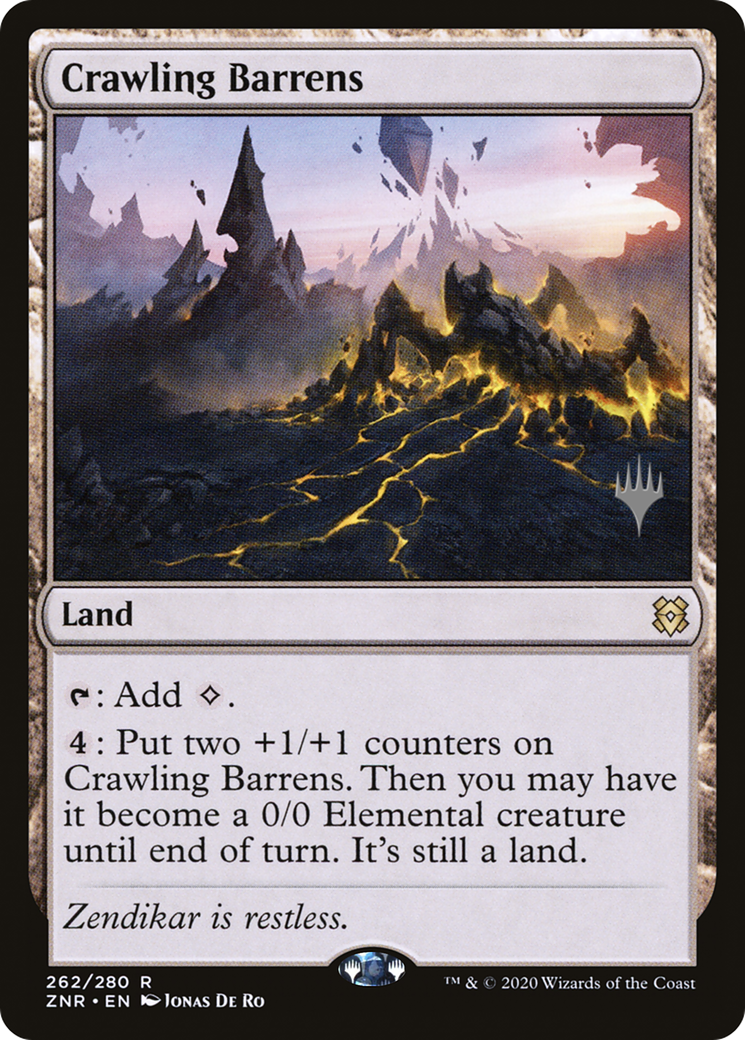 Crawling Barrens (PPZNR-262) - Zendikar Rising Promos