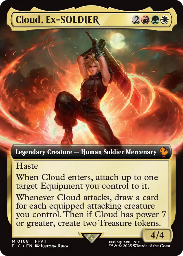 Cloud, Ex-SOLDIER (FIC-168) - Commander: FINAL FANTASY: (Extended Art) Foil - Premium MTG Single from Wizards of the Coast - Just $8.70! Shop now at Game Crave Tournament Store