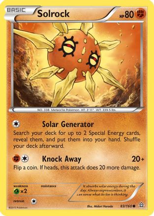 Solrock 83/160 - Primal Clash Reverse Holofoil