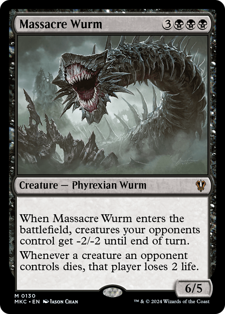 Massacre Wurm (MKC-130) - Murders at Karlov Manor Commander - Premium MTG Single from Wizards of the Coast - Just $0.98! Shop now at Game Crave Tournament Store