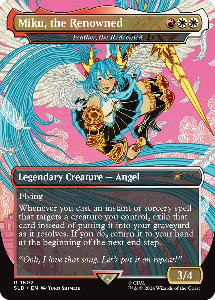 Feather, the Redeemed (SLD-1602) - Secret Lair Drop / Miku, the Renowned (Borderless) - Premium MTG Single from Wizards of the Coast - Just $12.48! Shop now at Game Crave Tournament Store