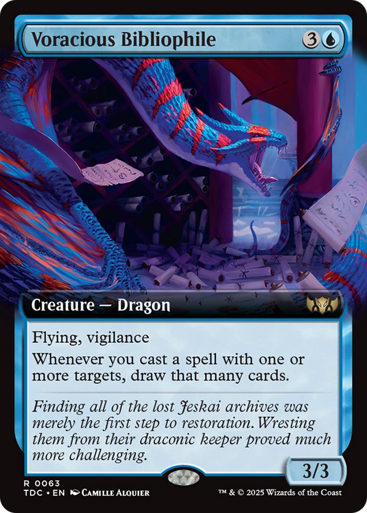 Voracious Bibliophile (TDC-063) - Tarkir: Dragonstorm Commander: (Extended Art) - Premium MTG Single from Wizards of the Coast - Just $0.30! Shop now at Game Crave Tournament Store