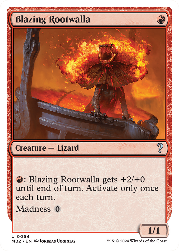 Blazing Rootwalla (MB2-054) - Mystery Booster 2 - Premium MTG Single from Wizards of the Coast - Just $0.30! Shop now at Game Crave Tournament Store