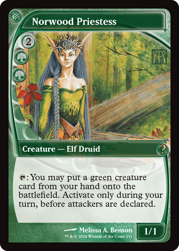 Norwood Priestess (MB2-211) - Mystery Booster 2 Foil - Premium MTG Single from Wizards of the Coast - Just $22.29! Shop now at Game Crave Tournament Store