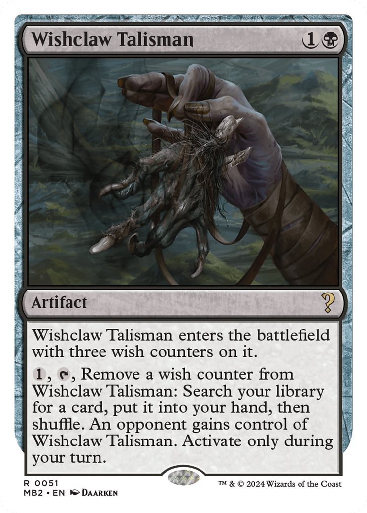 Wishclaw Talisman (MB2-051) - Mystery Booster 2 - Premium MTG Single from Wizards of the Coast - Just $2.14! Shop now at Game Crave Tournament Store