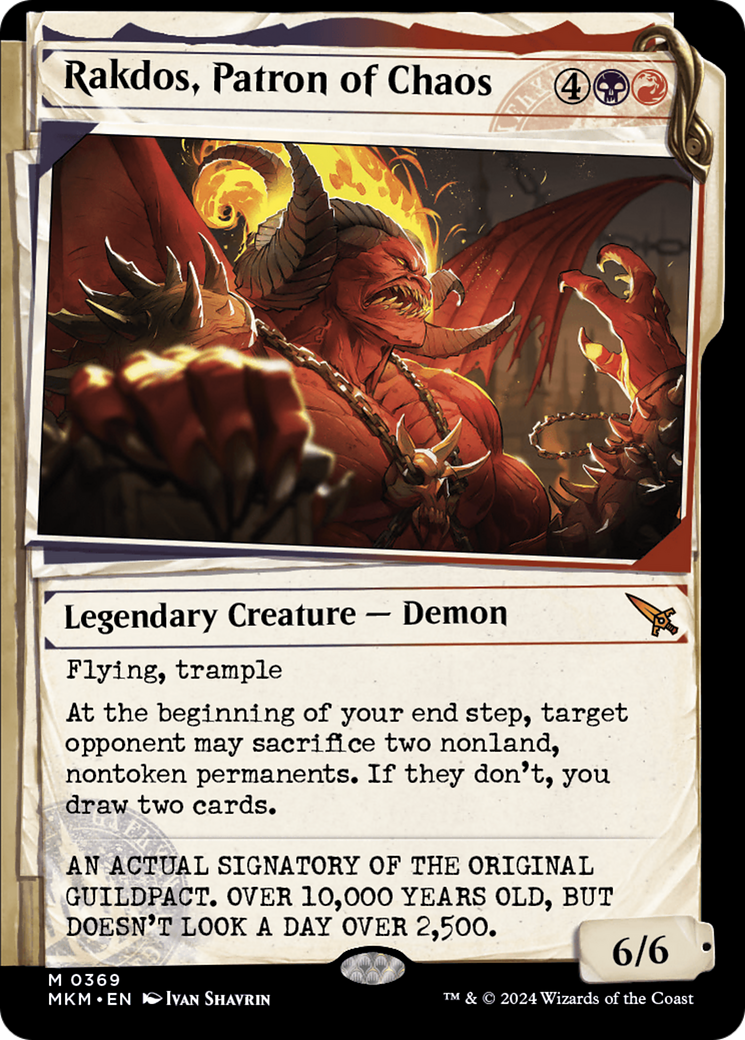 Rakdos, Patron of Chaos (MKM-369) - Murders at Karlov Manor: (Showcase) - Premium MTG Single from Wizards of the Coast - Just $3.21! Shop now at Game Crave Tournament Store