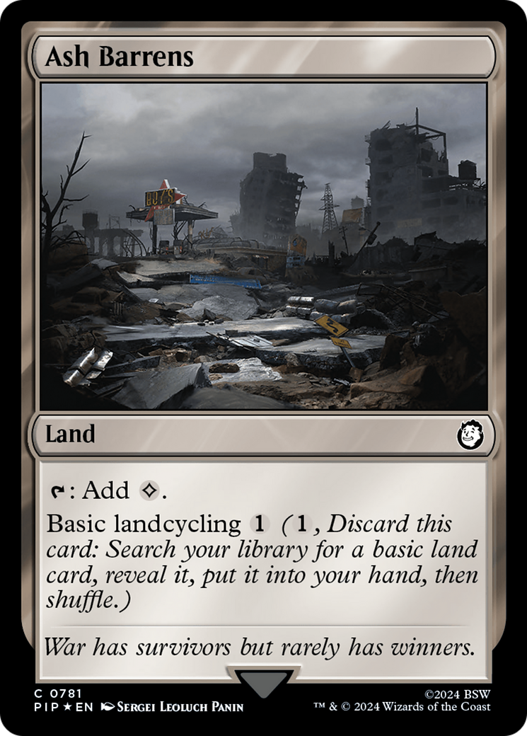 Ash Barrens (PIP-781) - Fallout Foil - Premium MTG Single from Wizards of the Coast - Just $0.92! Shop now at Game Crave Tournament Store