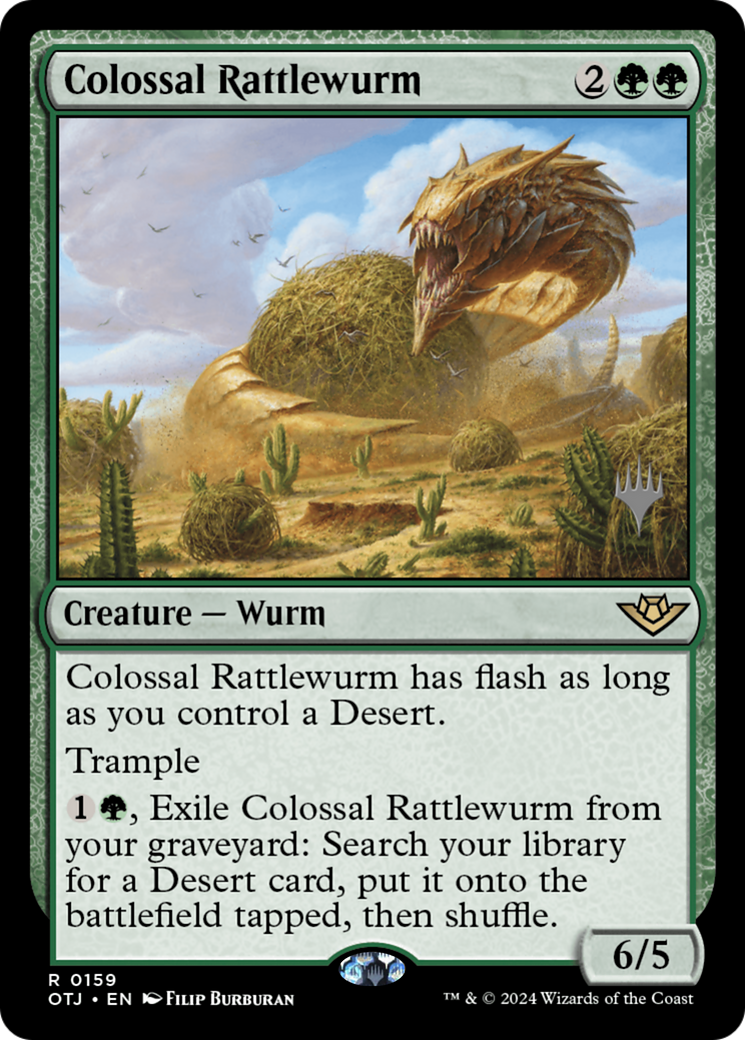 Colossal Rattlewurm (POTJ-159P) - Outlaws of Thunder Junction Promos Foil - Premium MTG Single from Wizards of the Coast - Just $0.26! Shop now at Game Crave Tournament Store