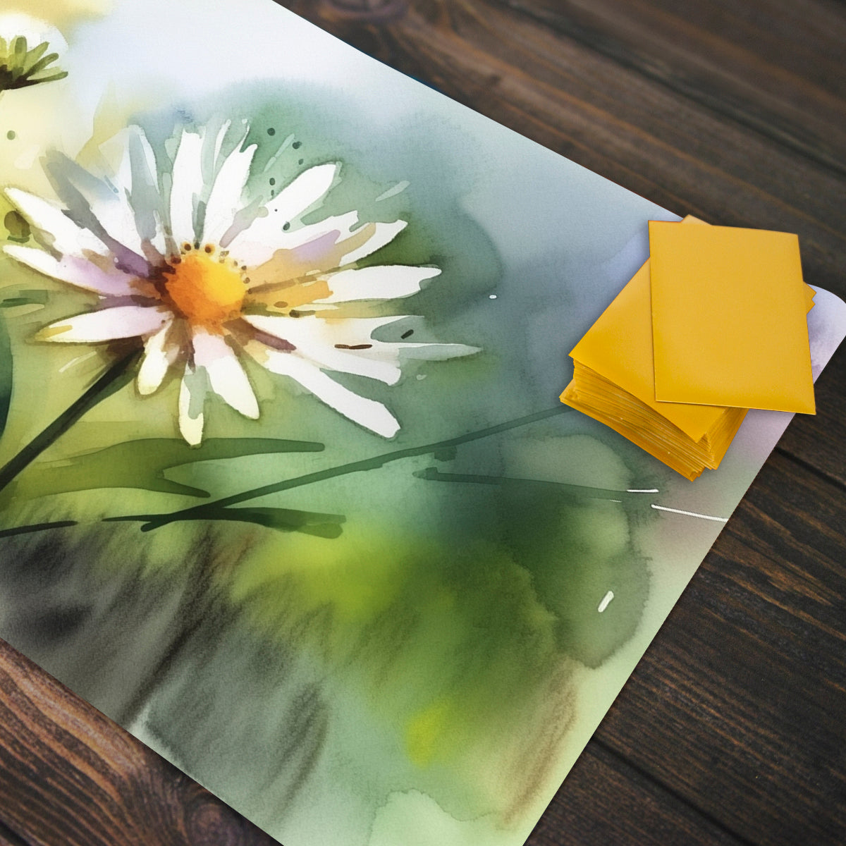 Watercolor Daisy Playmat - Premium Playmat from Inked Gaming - Just $34.99! Shop now at Game Crave Tournament Store
