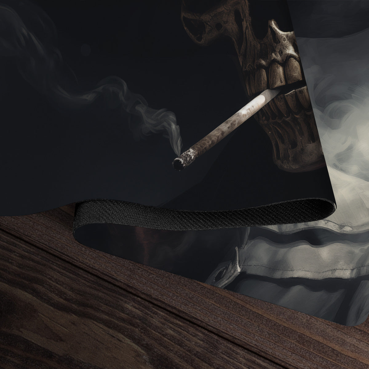 Smoking Skull In Shadow Playmat - Premium Playmat from Inked Gaming - Just $34.99! Shop now at Game Crave Tournament Store