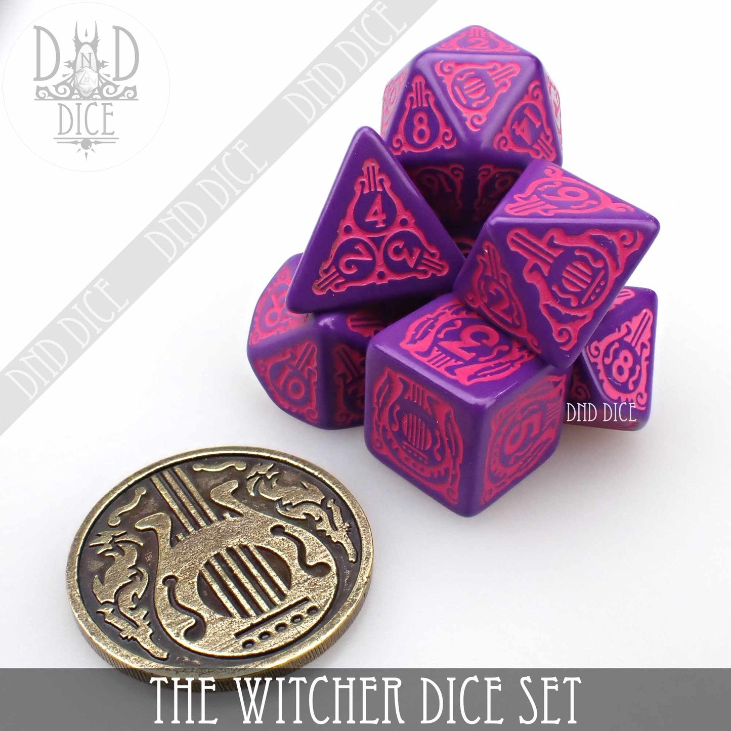 The Witcher Dice Set and Coin - Dandelion / Jaskier - Premium Dice Sets & Games from DND DICE - Just $24! Shop now at Game Crave Tournament Store