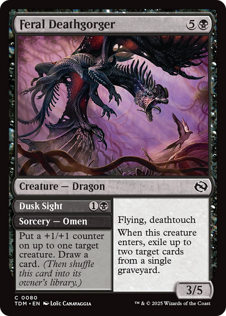 Feral Deathgorger // Dusk Sight (TDM-080) - Tarkir: Dragonstorm - Premium MTG Single from Wizards of the Coast - Just $0.08! Shop now at Game Crave Tournament Store