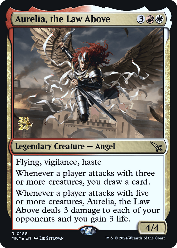 Aurelia, the Law Above (PMKM-188S) - Murders at Karlov Manor Promos Foil - Premium MTG Single from Wizards of the Coast - Just $2.11! Shop now at Game Crave Tournament Store