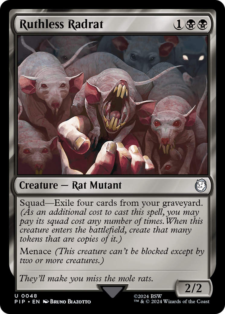 Ruthless Radrat (PIP-048) - Fallout - Premium MTG Single from Wizards of the Coast - Just $0.25! Shop now at Game Crave Tournament Store
