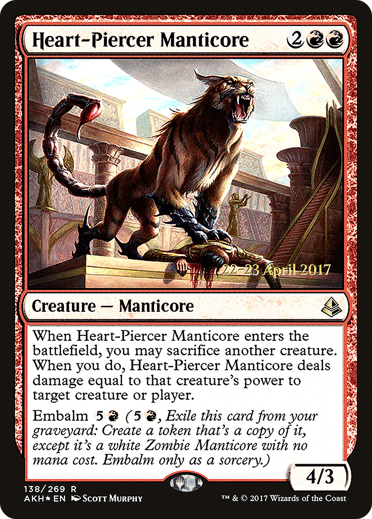 Heart-Piercer Manticore (PAKH-138S) - Amonkhet Promos Foil