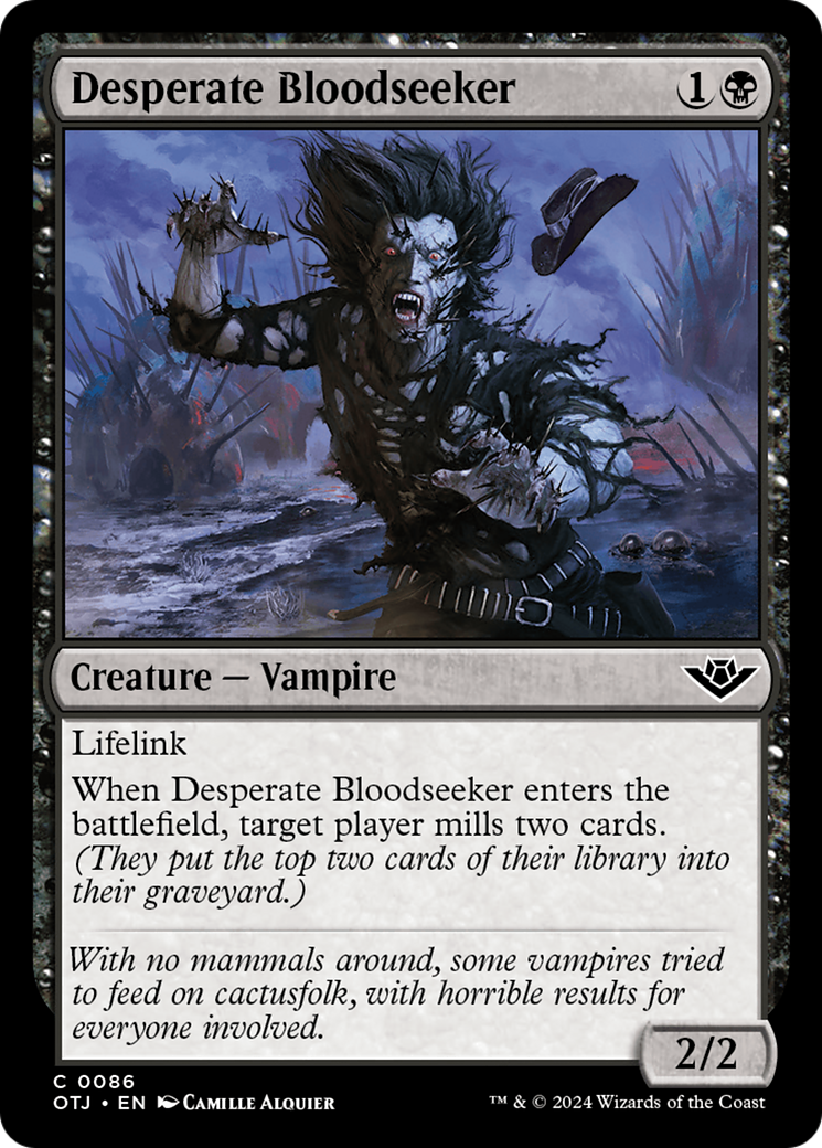 Desperate Bloodseeker (OTJ-086) - Outlaws of Thunder Junction - Premium MTG Single from Wizards of the Coast - Just $0.25! Shop now at Game Crave Tournament Store