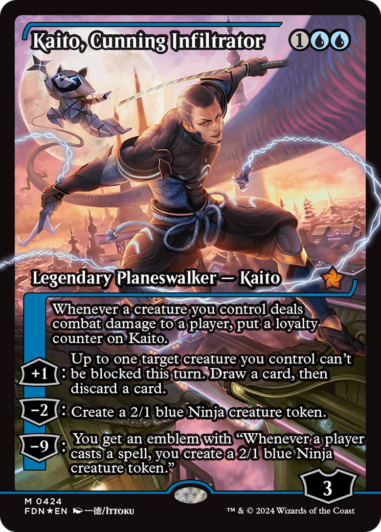 Kaito, Cunning Infiltrator (FDN-424) - Foundations: (Showcase) Foil - Premium MTG Single from Wizards of the Coast - Just $7.10! Shop now at Game Crave Tournament Store