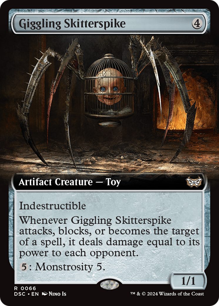 Giggling Skitterspike (DSC-066) - Duskmourn: House of Horror Commander: (Extended Art) Foil - Premium MTG Single from Wizards of the Coast - Just $4.70! Shop now at Game Crave Tournament Store