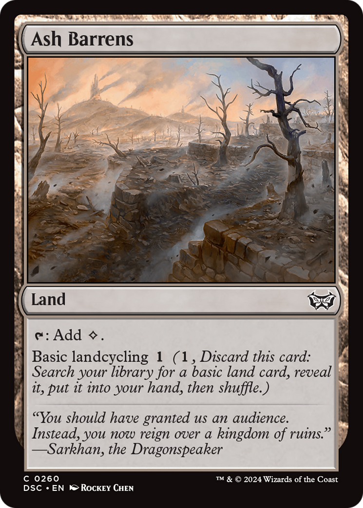 Ash Barrens (DSC-260) - Duskmourn: House of Horror Commander - Premium MTG Single from Wizards of the Coast - Just $0.25! Shop now at Game Crave Tournament Store