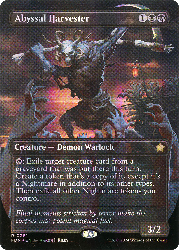 Abyssal Harvester (FDN-381) - Foundations (Borderless) Foil - Premium MTG Single from Wizards of the Coast - Just $8.74! Shop now at Game Crave Tournament Store