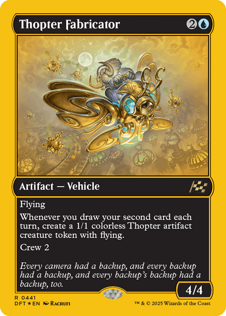 Thopter Fabricator (First-Place Foil) (DFT-441) - Aetherdrift Foil - Premium MTG Single from Wizards of the Coast - Just $0.41! Shop now at Game Crave Tournament Store