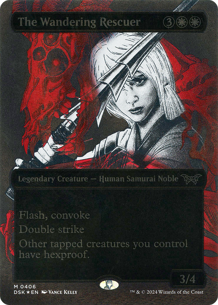 The Wandering Rescuer (DSK-406) - Duskmourn: House of Horror: (Showcase) (Borderless) Foil - Premium MTG Single from Wizards of the Coast - Just $21.93! Shop now at Game Crave Tournament Store